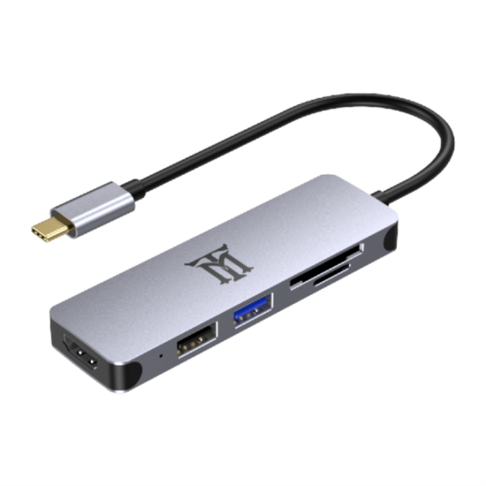 Maillon Technologique Premium MTHUB5 base para portátil y replicador de puertos USB 3.2 Gen 2 (3.1 Gen 2) Type-C Aluminio, Gris Maillon Technologique Premium MTHUB5 base para portátil y replicador de puertos USB 3.2 Gen 2 (3.1 Gen 2) Type-C Aluminio, Gris