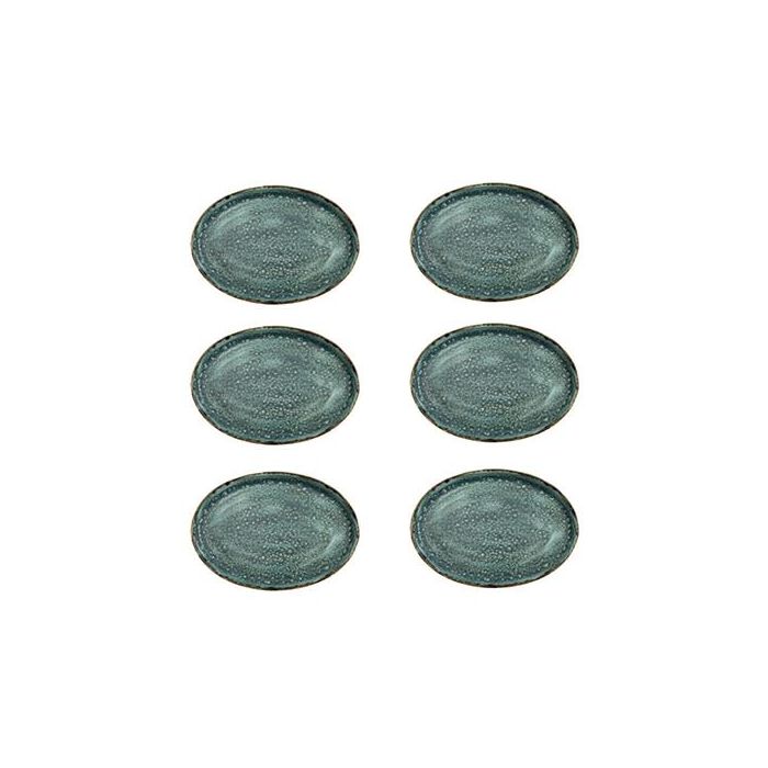 Moon Turquoise Fuente Oval 34X24X2 Cm (6 Unidades) 2 Moon Turquoise Fuente Oval 34X24X2 Cm (6 Unidades) 2