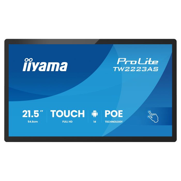 Iiyama TW2223AS-B3P - Panel Interactivo Táctil de 21,5" Full HD IPS (1920x1080) con Android 14, Procesador Rockchip RK3576, USB-C, Wi-Fi 6, PoE, 24/7, Montaje VESA 5