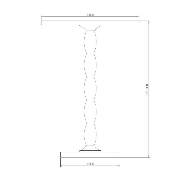 Mesita Auxiliar Moderno DKD Home Decor Blanco Dorado 41 x 57 x 41 cm 2