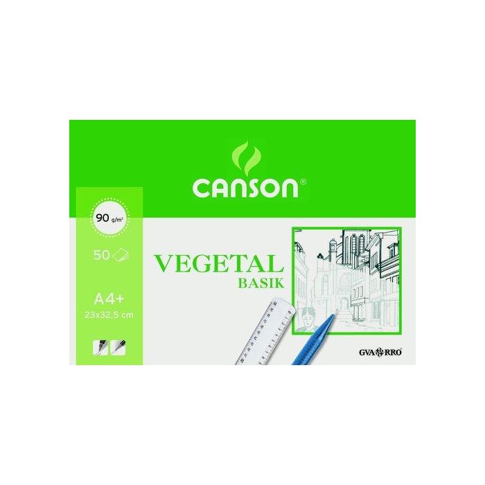 Bloc De Dibujo Guarro-Canson Basik Vegetal Encolado A4+ 95G 50H (Set de 10)