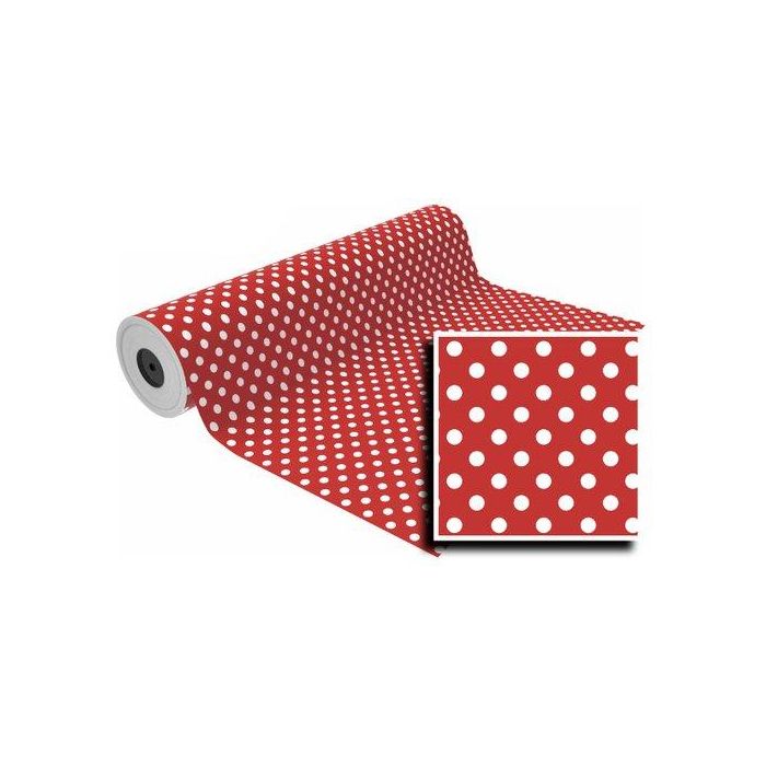 Papel De Regalo Bobina Basika 31 Cm X 80 M (2 Kg Aprox.) Lunares (Ln1501-Ai 31 Cm)