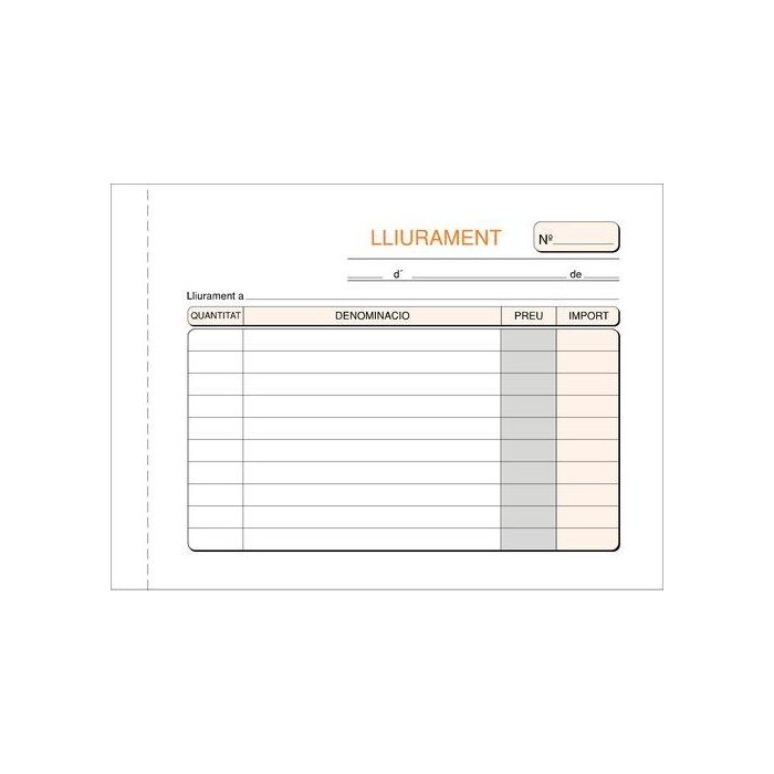 Talonario Catalan Entregas 8º Apdo Dupli Loan (Set de 10)