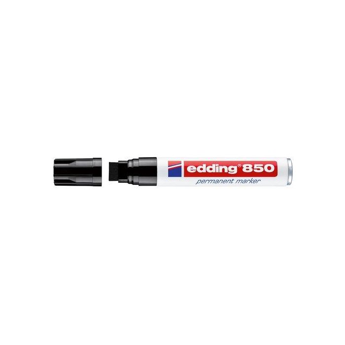 Edding Marcador Permanente 850 Negro 5-15mm (5 Unidades) para Papel, Cartón, Metal, Vidrio, Plástico, Madera (5 Unidades)