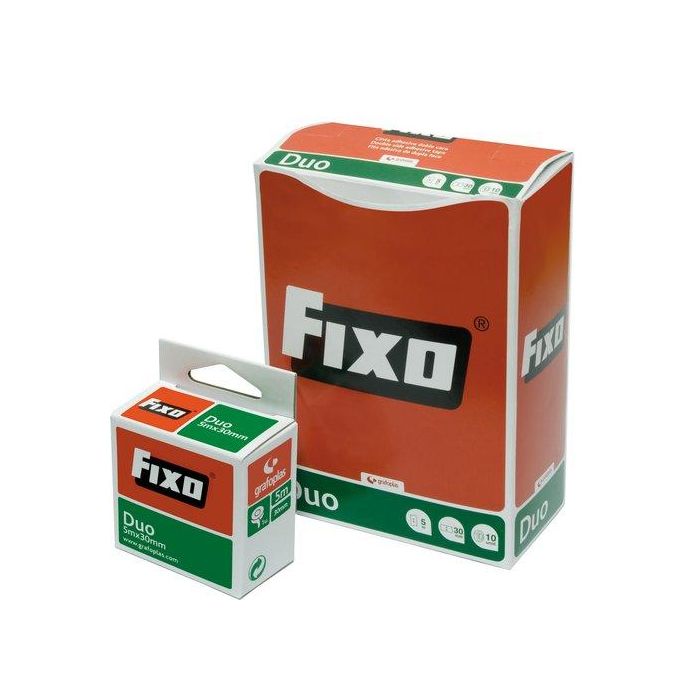 Cinta Adhesiva Doble Cara Fixo Duo Rollo 15X15 8 unidades