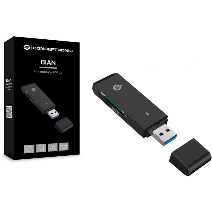 Conceptronic Lector de Tarjetas Externo USB 3.0 Compatible SD SDHC SDXC Micro SD T-Flash Micro SDHC Micro SDXC 1