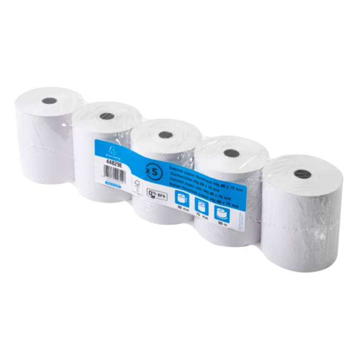 Exacompta Rollo Sumadora Térmico 80 mm x 80 mm 44 g/m2 Certificado FSC para Cajas Registradoras Sin BPA 1