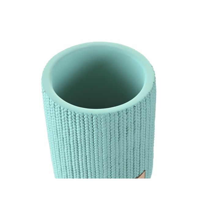 DKD Home Decor Vaso Urban de Cemento, Verde Menta, Ancho 8 cm, Largo 8 cm, Alto 10 cm 2