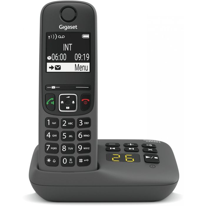 Gigaset AE690A - Teléfono Inalámbrico DECT/Analógico Antracita con Contestador Automático y Altavoz