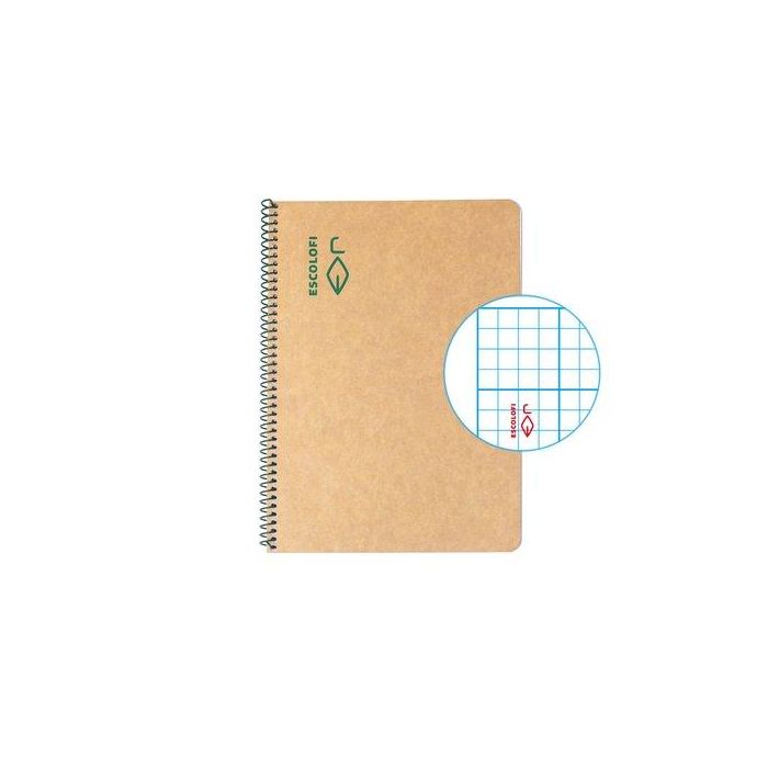 Bloc Escolofi Green Tapa Dura A5 50H Cuadric.3X3 80G Reciclado Con Margen Verde (Set de 5)