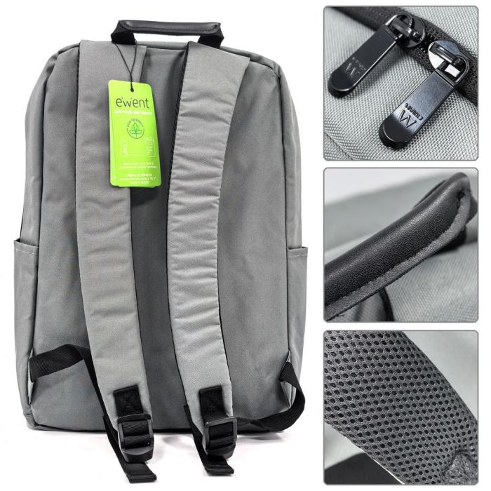 Ewent Mochila Urban Business Portátil 16.1" Oxford 600D Impermeable Unisex 25L Reciclada Acolchada Reflectante 1
