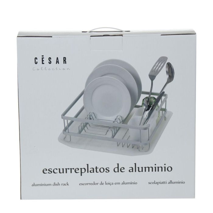 Escurridor para Fregadero Alexandra House Living Blanco Gris 39 x 13 x 36 cm 1