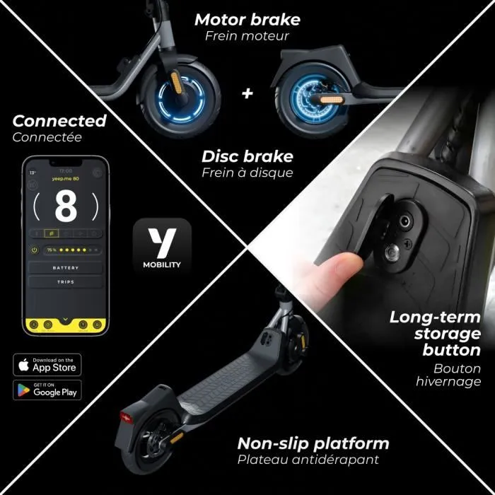 Yeep.Me Arranque 85a Patinete Eléctrico 350W 5.2Ah 20 km Conectado Garantía 5 Años 2