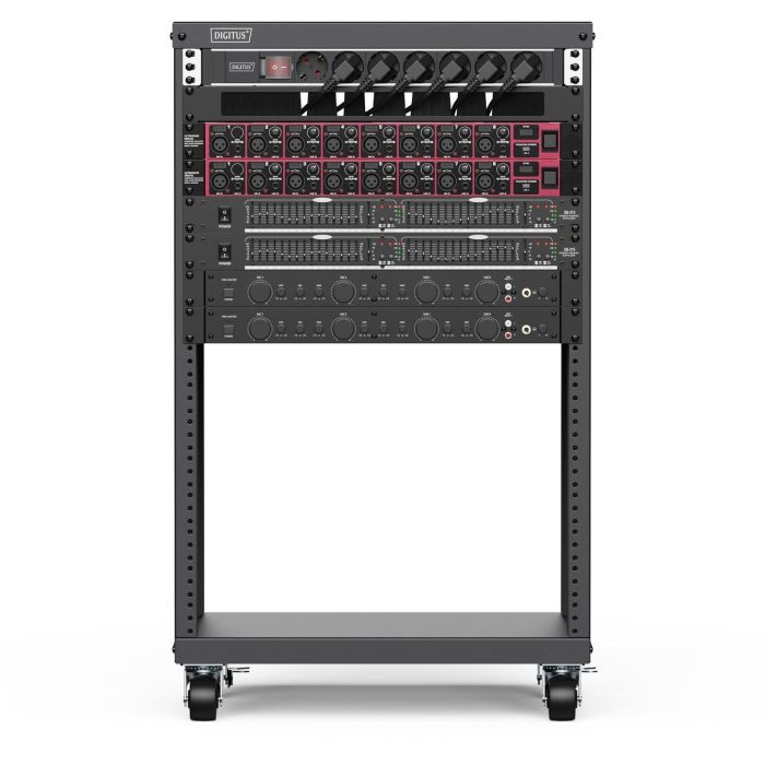 Universal 19-Zoll Equipment Rack mit Rollen, 16HE 4 Universal 19-Zoll Equipment Rack mit Rollen, 16HE 4