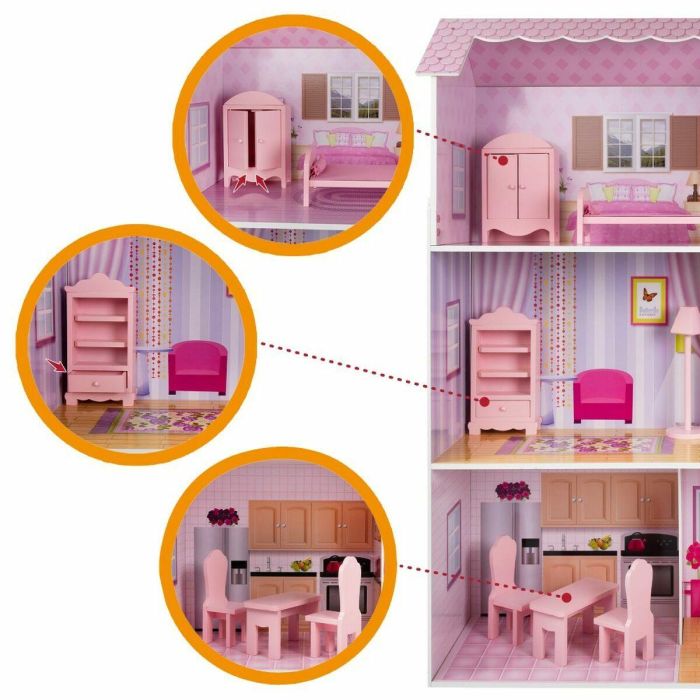 Casa de muñecas de madera 80x31x112 cm 4 Casa de muñecas de madera 80x31x112 cm 4
