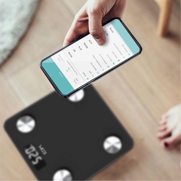 Edm Báscula de Baño Digital Inteligente Bluetooth Negra, Cuerpo Composición, Máximo 180 kg 8