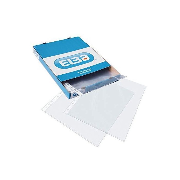 Elba Fundas Multitaladro 16 Pp Cristal Folio 70 Micras Standard -100U-