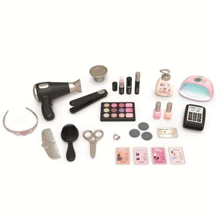 Smoby Mi Centro de Belleza 3 en 1 SMO3032163202561 Peluquería Salón de Manicura Maquillaje Juguete 26 Accesorios +3 años 1