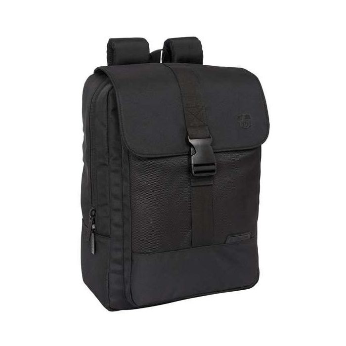 Mochila Safta Con Solapa Portatil 13,3''+Usb F.C. Barcelona Premium Black 120x290x390 mm