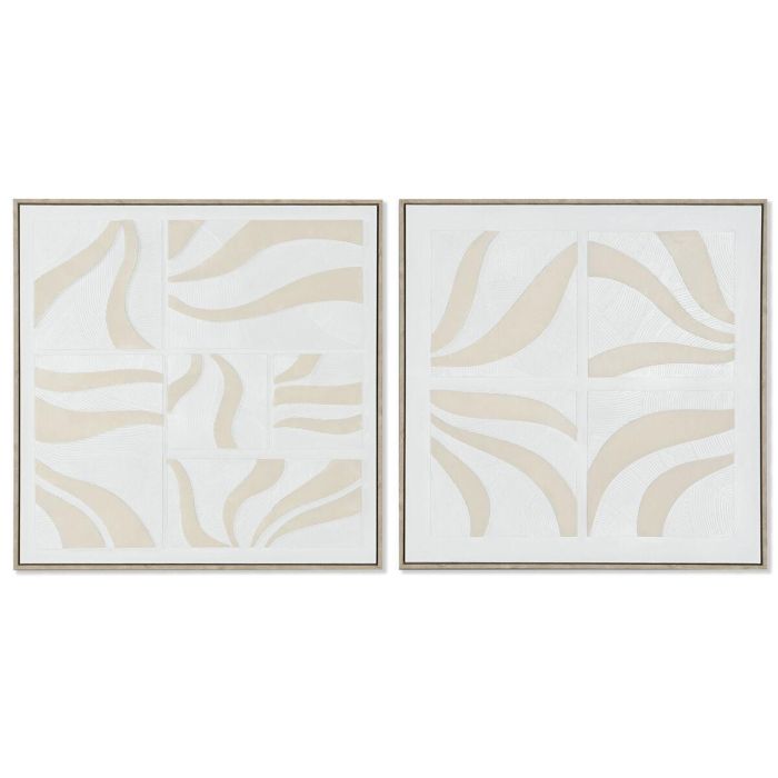 Cuadro Scandi DKD Home Decor Beige Blanco 4.5 x 83 x 83 cm (2 Unidades)