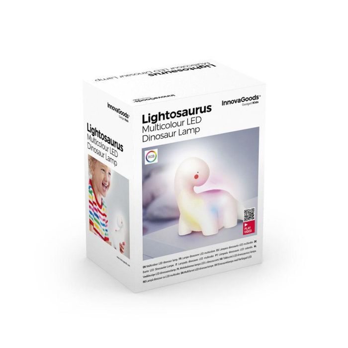 Lámpara Dinosaurio LED Multicolor Lightosaurus InnovaGoods 3 Lámpara Dinosaurio LED Multicolor Lightosaurus InnovaGoods 3