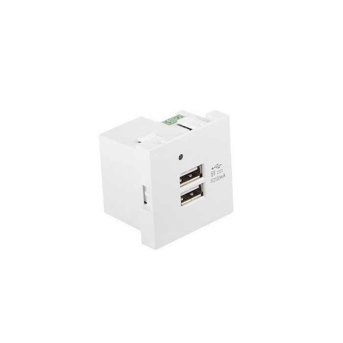 Lanberg AC-4545-2XUSB2.1-W toma de corriente 2x USB Blanco Lanberg AC-4545-2XUSB2.1-W toma de corriente 2x USB Blanco