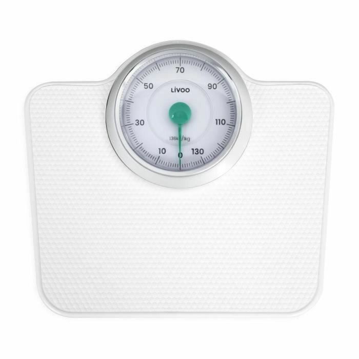Livoo DOM490 Báscula de baño mecánica retro, sin batería, metal antideslizante, máx. 136 kg, blanco 0 Livoo DOM490 Báscula de baño mecánica retro, sin batería, metal antideslizante, máx. 136 kg, blanco 0