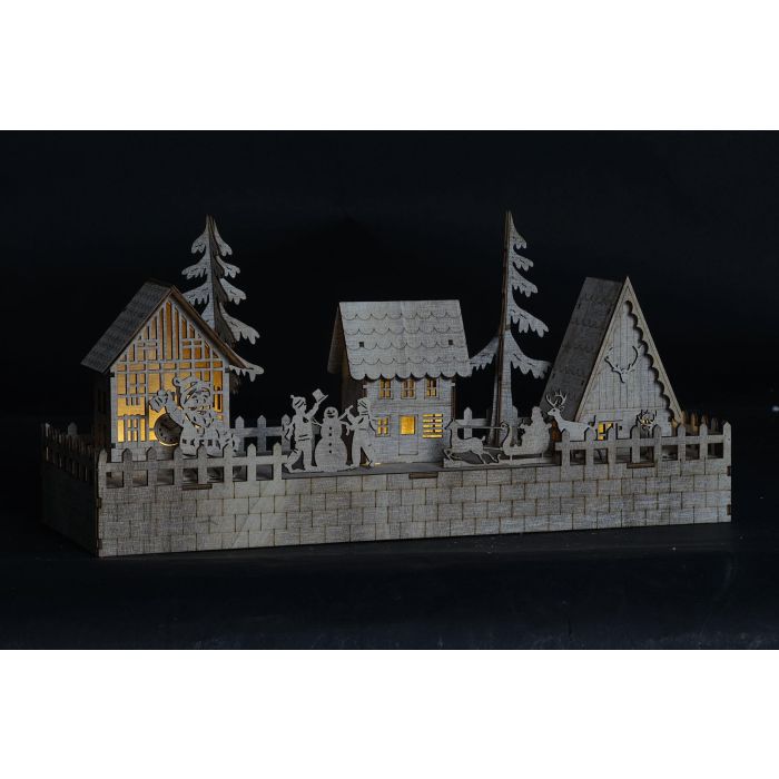 DKD Home Decor Decoración Navidad Alpina Casas con Iluminación LED de Madera Marrón 15x20x45 cm 1 DKD Home Decor Decoración Navidad Alpina Casas con Iluminación LED de Madera Marrón 15x20x45 cm 1