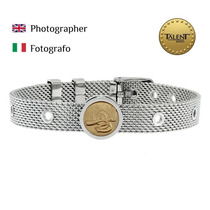 Pulsera Unisex Photographer Talent Jewels TJA-3-07-01-1-235 Plateado 1 Pulsera Unisex Photographer Talent Jewels TJA-3-07-01-1-235 Plateado 1