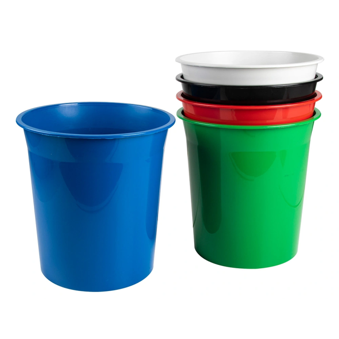 Q-connect Papelera Plástico Azul Opaco 13 Litros 275x285 mm 6