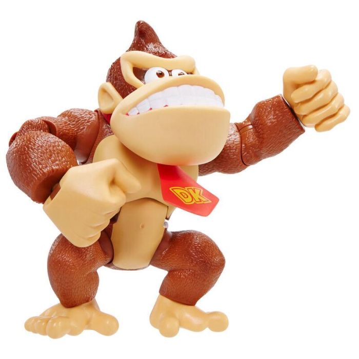 Jakks Pacific 76198-4L Figura Donkey Kong Deluxe Super Mario 15 cm 10 puntos articulación oficial Nintendo +3 años 2