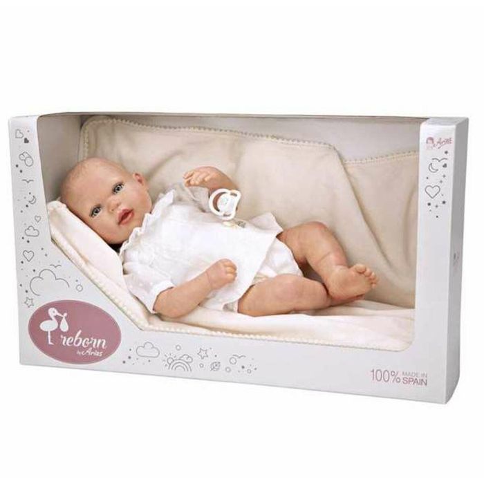 Muñeca reborn arias 45 cm delia c/manta c/pelo decorado 13 Muñeca reborn arias 45 cm delia c/manta c/pelo decorado 13