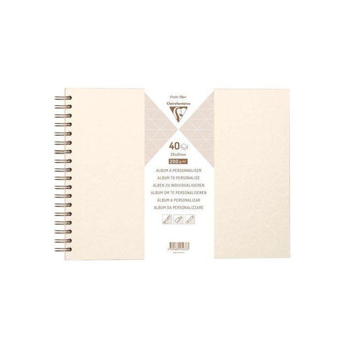 Album De Fotos Clairefontaine Diy Marfil Tapa Dura 32X24 Cm 40H 200G