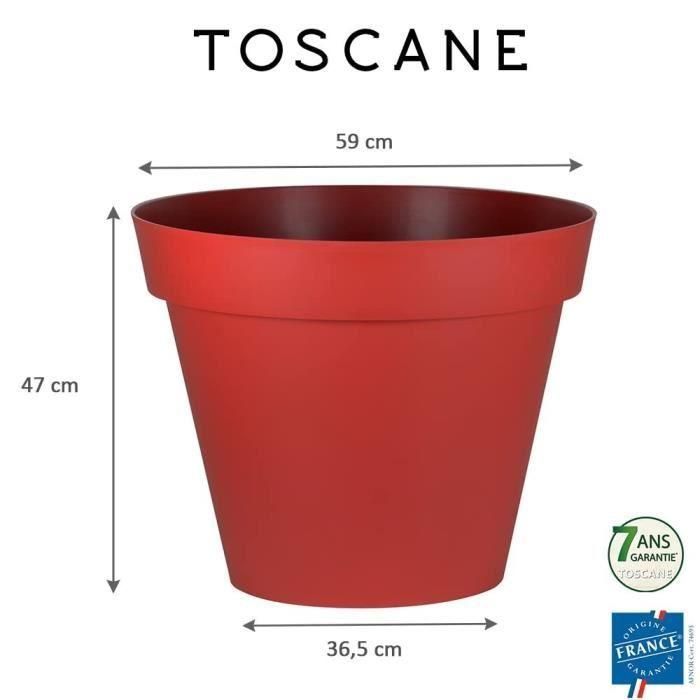 EDA Maceta toscana redonda - Ø 60 x H 47 cm - 76 L - Rojo rubí 1 EDA Maceta toscana redonda - Ø 60 x H 47 cm - 76 L - Rojo rubí 1
