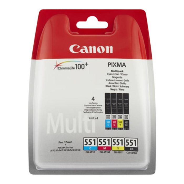 Canon CLI-551 Multipack - Cartuchos de Tinta Originales para PIXMA iP7250, iP8750, iX6850, MG5450, MG5550, MG5650, MG6350, MG6450, MG6650, MG7150, MG7550, MX725, MX925 0 Canon CLI-551 Multipack - Cartuchos de Tinta Originales para PIXMA iP7250, iP8750, iX6850, MG5450, MG5550, MG5650, MG6350, MG6450, MG6650, MG7150, MG7550, MX725, MX925 0