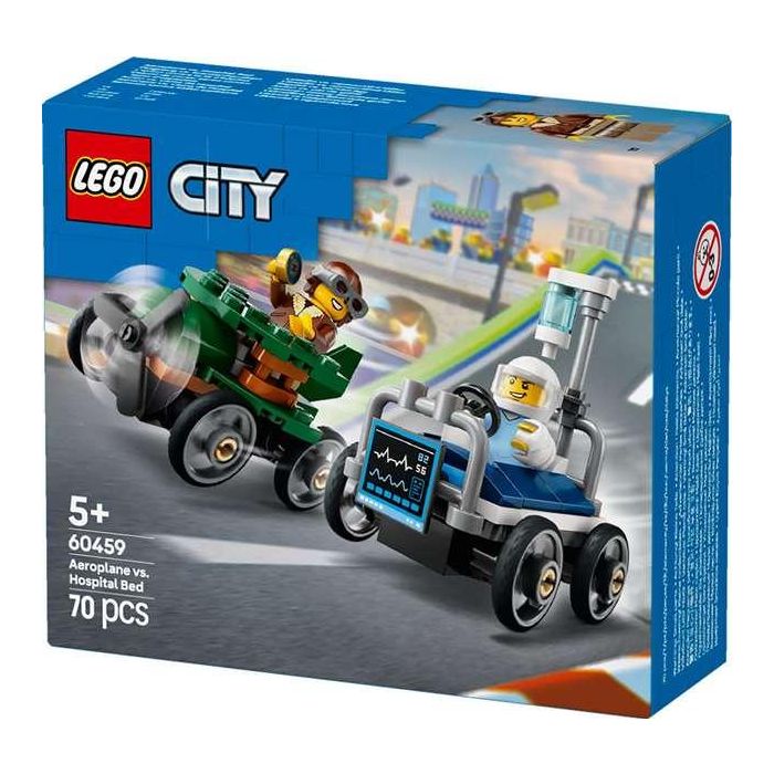 Juego de construccion coches de carreras: avión vs cama de hospital lego city great vehicles Juego de construccion coches de carreras: avión vs cama de hospital lego city great vehicles