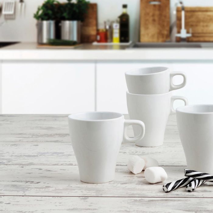 Quid Mug Cerámico Appila 28 cL Blanco Pack 12 Unidades Apilable, Apto Lavavajillas y Microondas 1 Quid Mug Cerámico Appila 28 cL Blanco Pack 12 Unidades Apilable, Apto Lavavajillas y Microondas 1