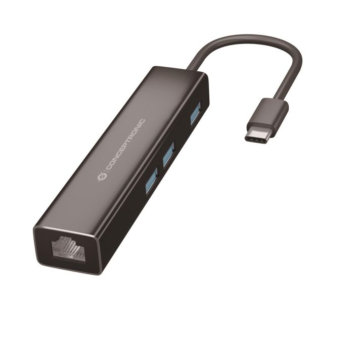 Conceptronic Adaptador Usb-C A Gigabit Ethernet Rj45 Con Hub Usb 3.0 3 Puertos Conceptronic Adaptador Usb-C A Gigabit Ethernet Rj45 Con Hub Usb 3.0 3 Puertos