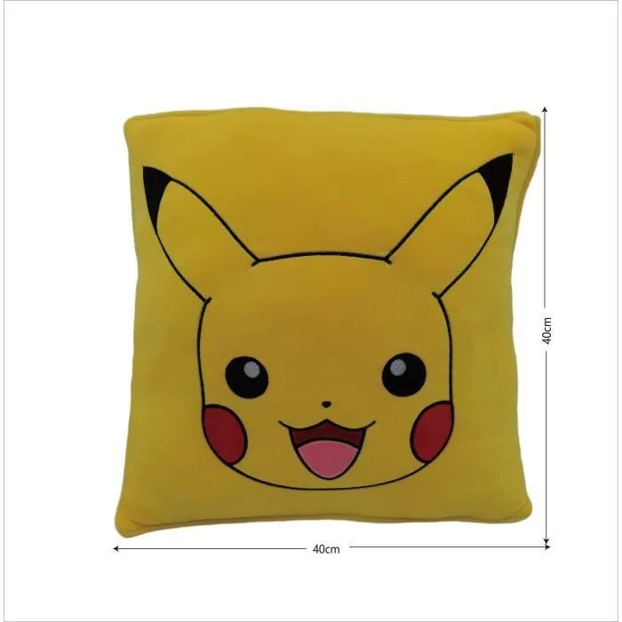 Pokemon POK3700891706681 Cojín Premium Cuadrado Pikachu Microfibra 40 cm 3