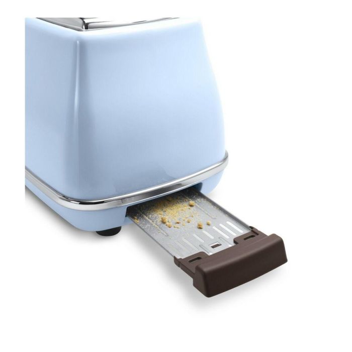 Delonghi CTOV 2103.AZ Tostadora Icona Vintage 900W, 2 Ranuras, con Descongelación y Cancelación, Azul y Marrón 3 Delonghi CTOV 2103.AZ Tostadora Icona Vintage 900W, 2 Ranuras, con Descongelación y Cancelación, Azul y Marrón 3