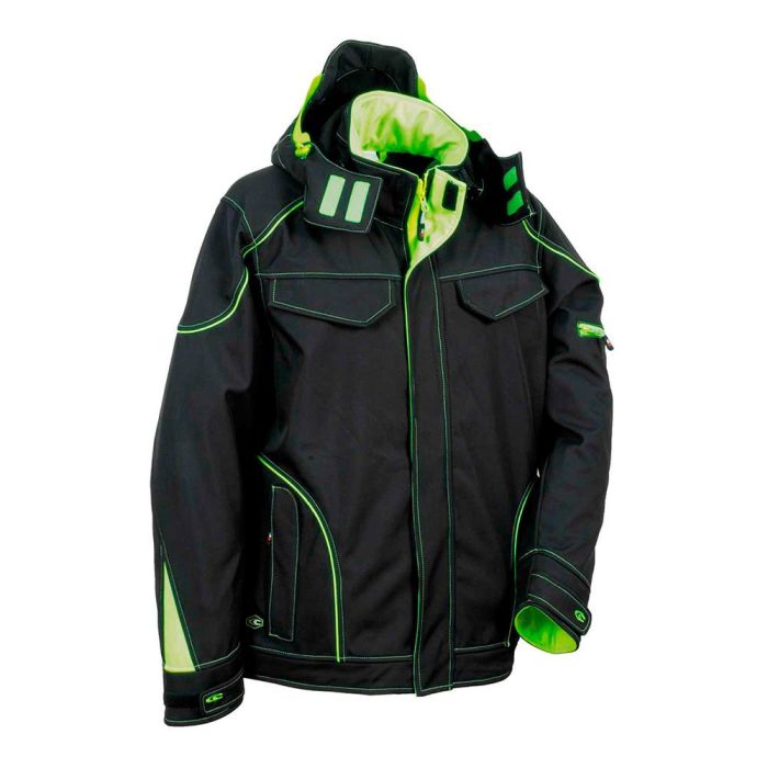 Cazadora softshell tecka negro lime cofra talla 56