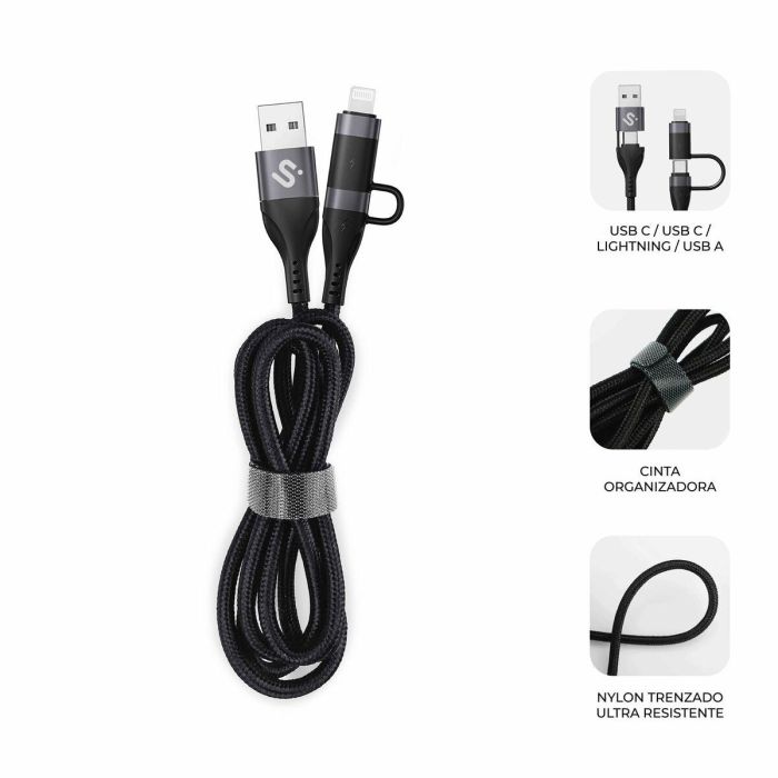 Cable HDMI Subblim SUBCAB-4IN101 Negro 1,2 m 14
