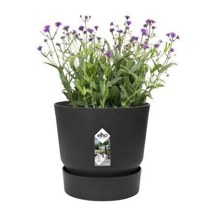 Elho Maceta Redonda Greenville 40 Exterior Ø 39x36.8 cm Negro Living Plástico 100% Reciclado, Resistente a Heladas con Tanque de Agua 4