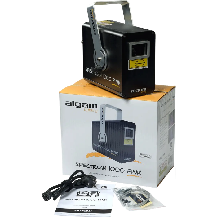 Algamlight Láser de Animación 1000mW Rosa Rojo Azul 638nm 450nm Clase 3B 20 Kpps 2000 Programas Auto Musical DMX Interior IP20 4