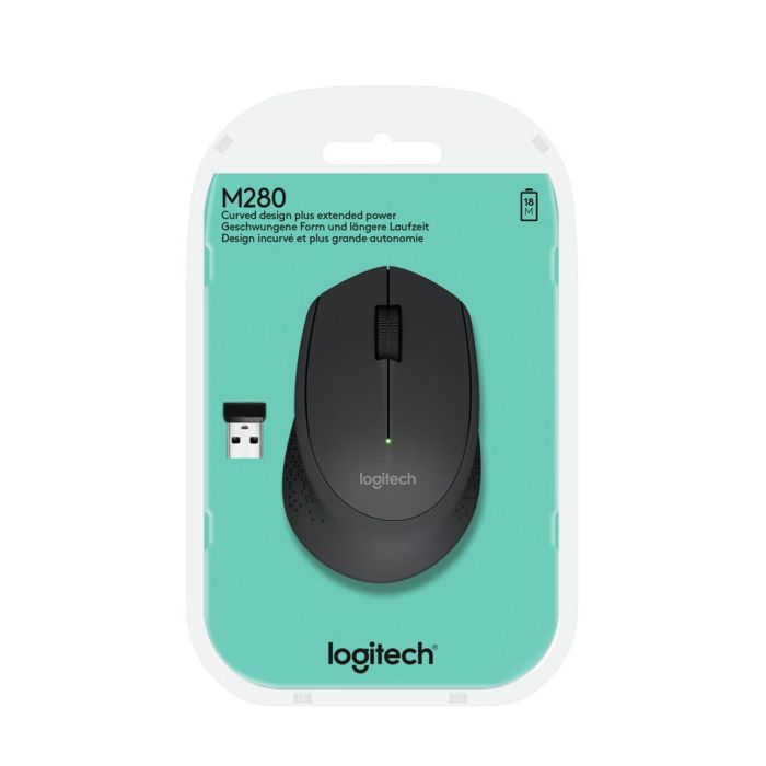 Logitech M280 Ratón Inalámbrico RF Negro para PC, Diseño Ergonómico Asimétrico, Rueda Ancha, Batería 18 Meses 4 Logitech M280 Ratón Inalámbrico RF Negro para PC, Diseño Ergonómico Asimétrico, Rueda Ancha, Batería 18 Meses 4
