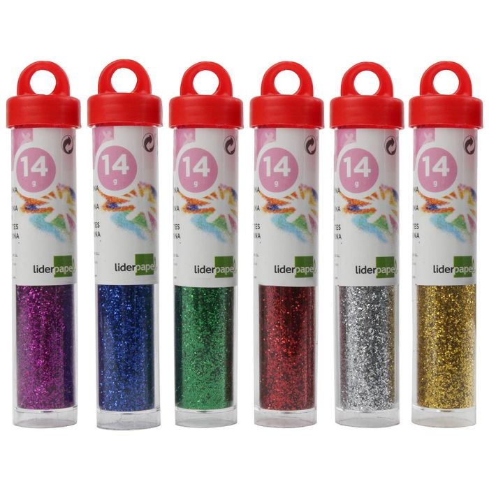 Purpurina Liderpapel Fantasia Colores Metalicos Surtidos Bote De 14 gr 3