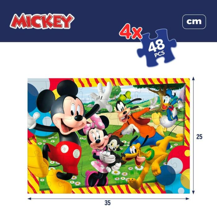 Set de 4 Puzzles Mickey Mouse 35 x 1,5 x 25 cm 48 Piezas (6 Unidades) 8 Set de 4 Puzzles Mickey Mouse 35 x 1,5 x 25 cm 48 Piezas (6 Unidades) 8