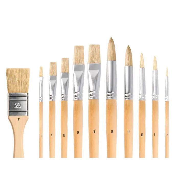 Liderpapel Pinceles de Pelo de Cerda Puntas Surtidas Bolsa 11 Unidades Certificado FSC 4