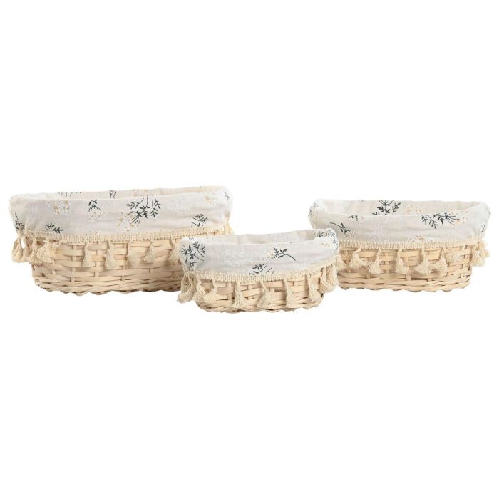Cesta Shabby DKD Home Decor Natural 22 x 12 x 29 cm Set de 3 Cesta Shabby DKD Home Decor Natural 22 x 12 x 29 cm Set de 3