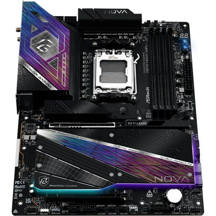 ASRock X870 Nova WiFi AM5 ATX Motherboard - AMD X870 Chipset, Socket AM5, DDR5 8400MHz, 5GbE LAN, WiFi 7, Bluetooth 5.4, USB4, M.2, HDMI, 256GB Max